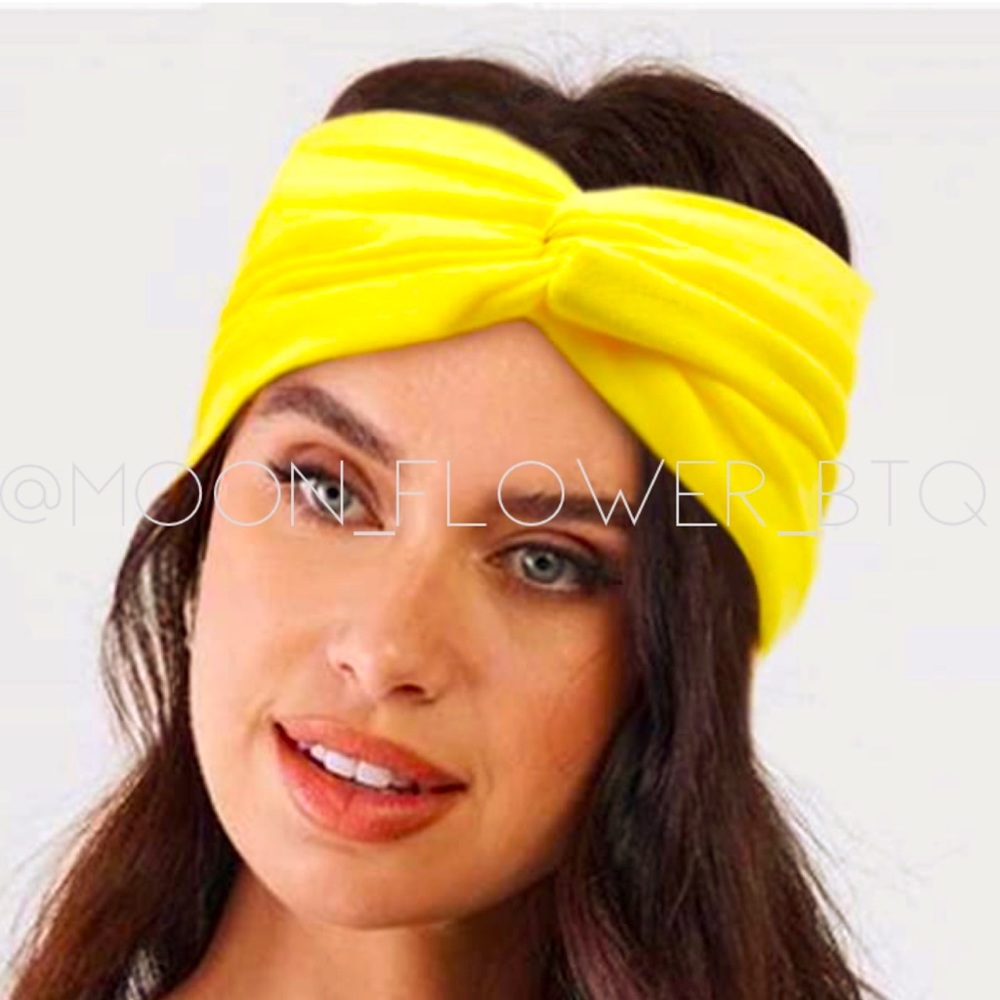 Boho Twist Turban Headband Ear Warmer Yellow - Picture 1 of 3